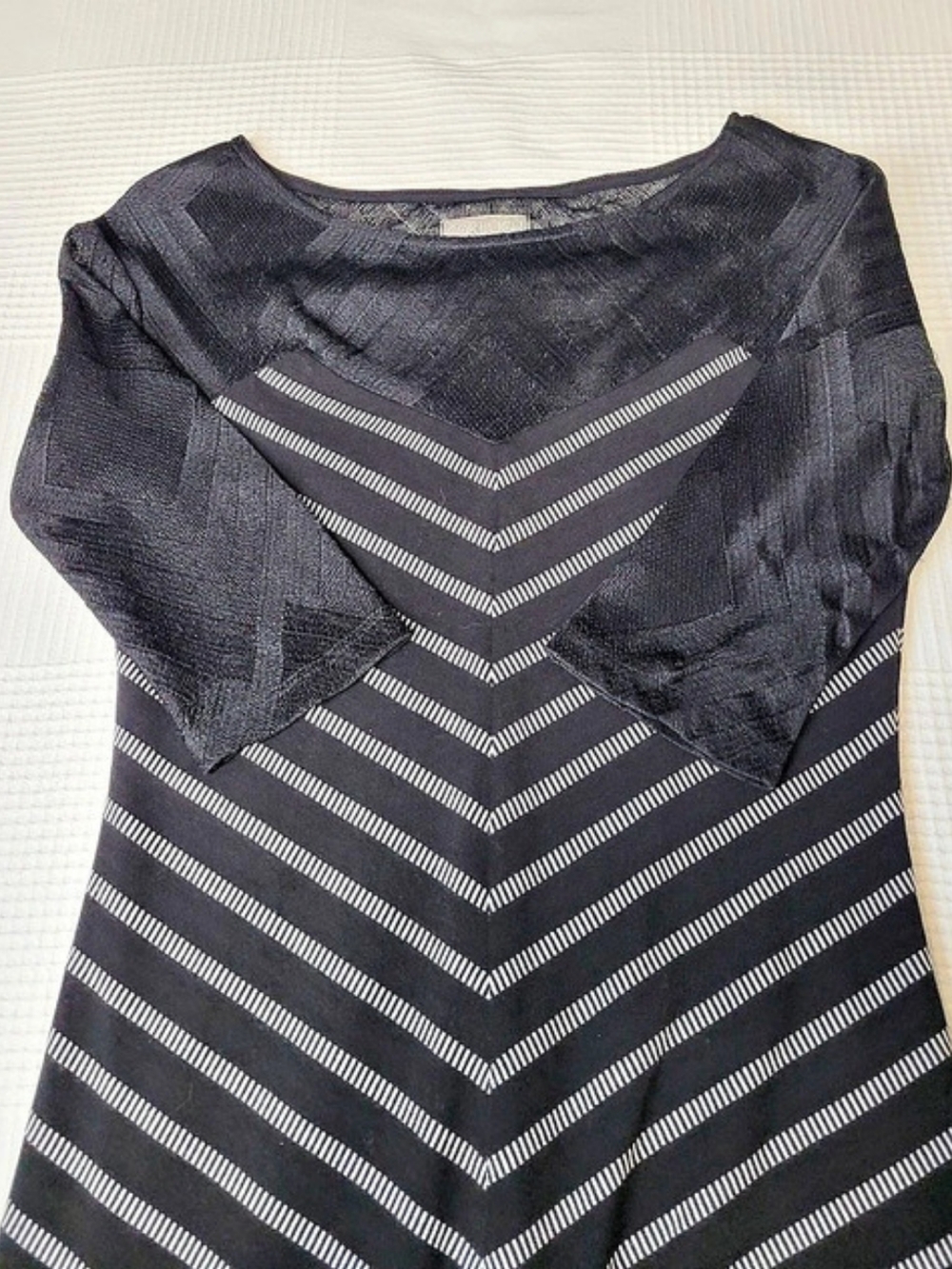 COKLUCH Montreal Chevron Stripe Mesh Illusion Knit Dress Size S  ***See Notes** - Picture 11 of 13